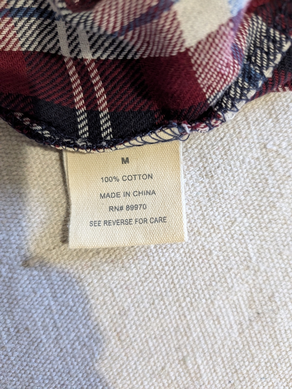 Women’s Burgundy Red Plaid Long Sleeve Top Button Front - Picture 6 of 9